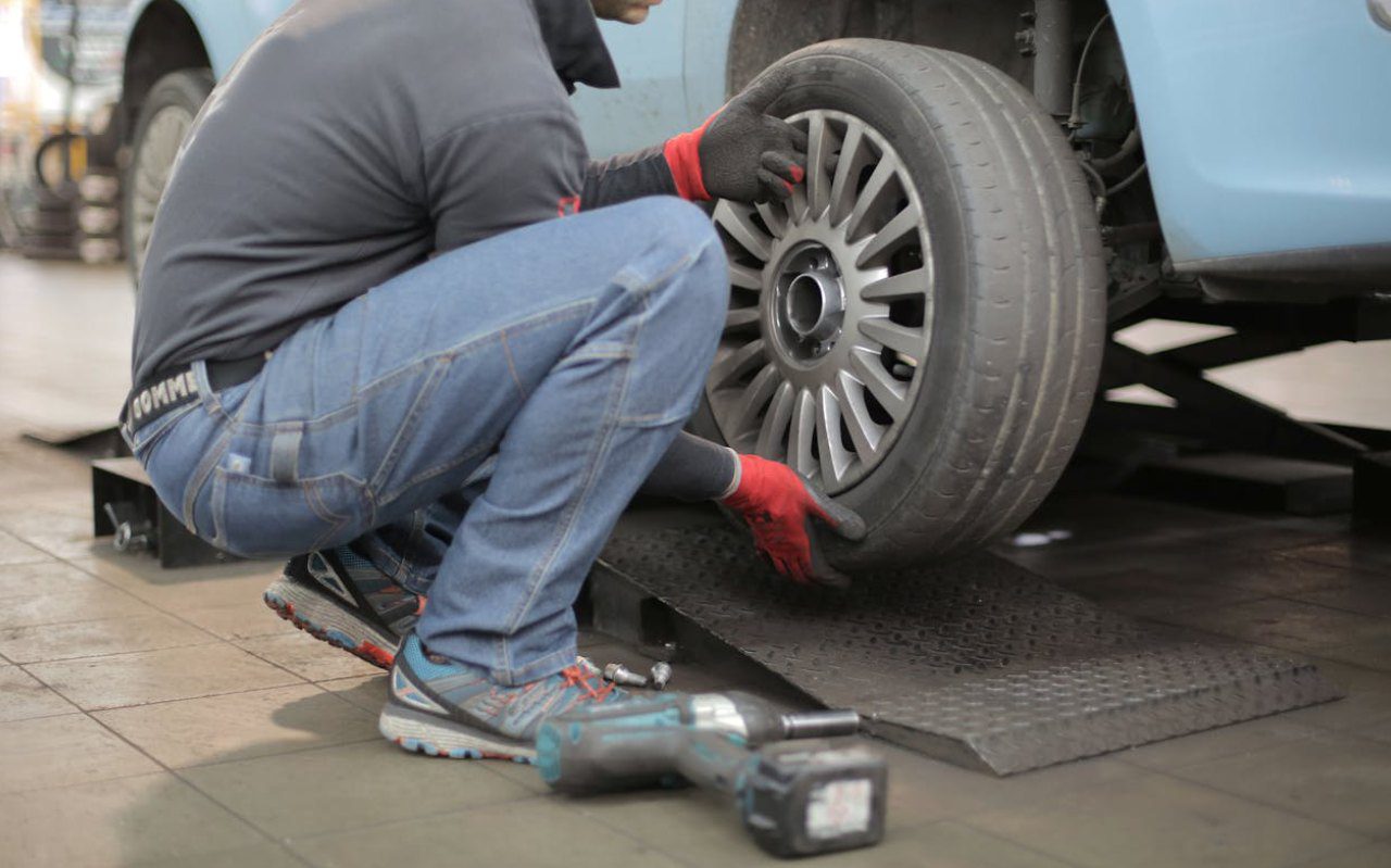 repairing a tire